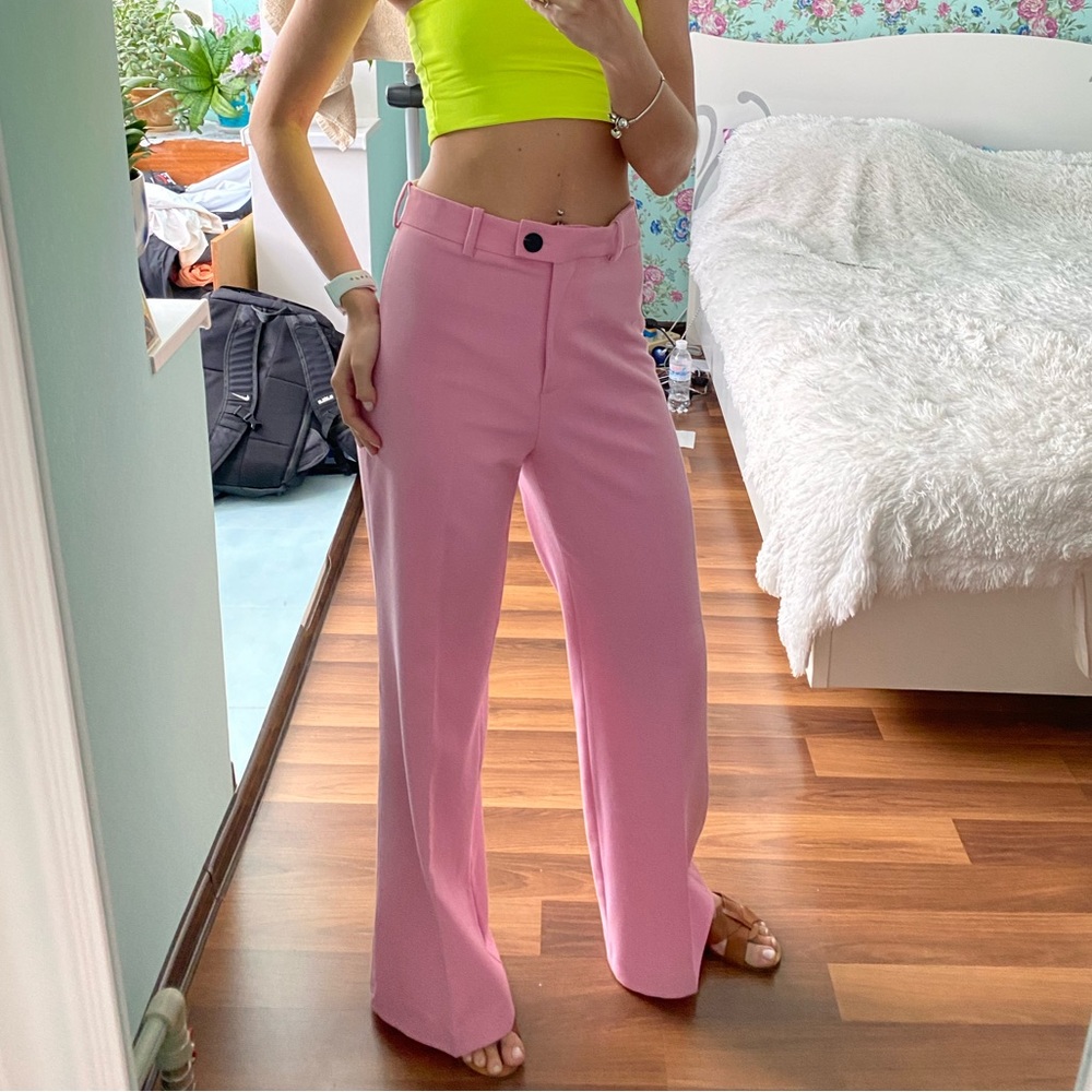 Zara dress pants full length flare wide